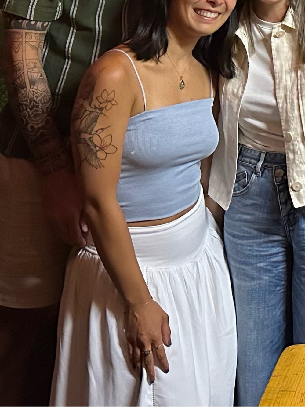 Blue cropped tank top